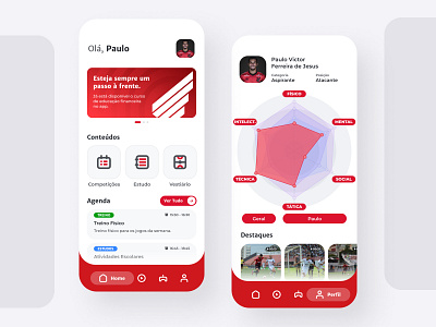 Home & Profile - Second Field Project app design football home mobile profile soccer sports system ui ux youth