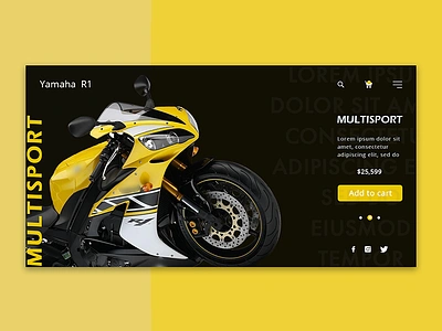 Yamaha R1 Multisport bake design shop shot ui ux veb veb design veb page