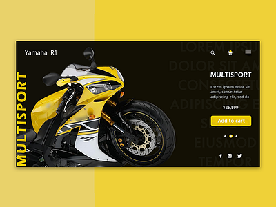 Yamaha R1 Multisport bake design shop shot ui ux veb veb design veb page