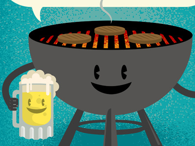 Grill buds beer buds cartoon grilling silly