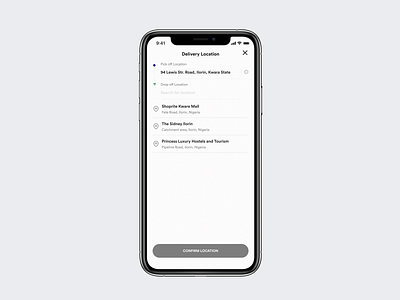 Delivery mobile app