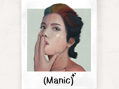 Manic art drawing halsey music procreate rainbow realistic vintage