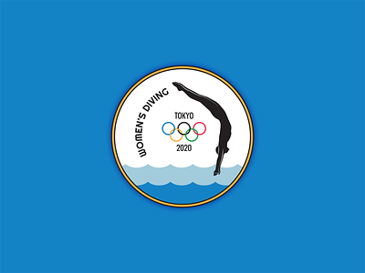 Women's Diving Badge 2020 olympics adobe illustrator badge diving graphic design olympics pool sports tokyo tokyo 2020 tokyo 2020 olympics water womens diving womens sports