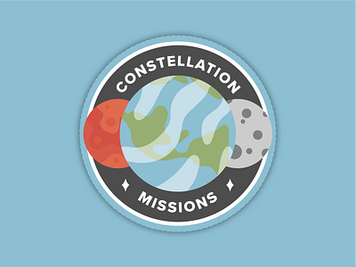 Constellation Program Missions Patch dribbbleweeklywarmup patch planet rebound space warm up