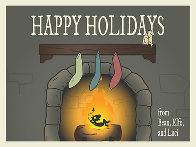 Disenchantment Holiday Card adobe illustrator holiday card postcard warmup weekly warm up