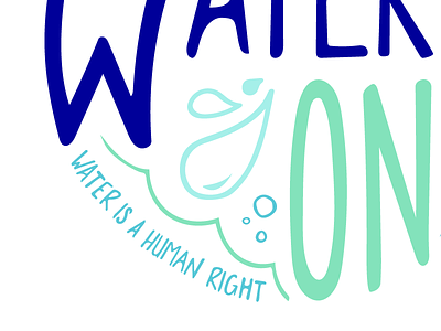 Water is a human right design illustration lettering window decal