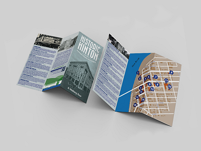 Historic Hinton Walking Tour Guide branding brochure design design graphic design illustration map design photoediting photograhy print print design vector