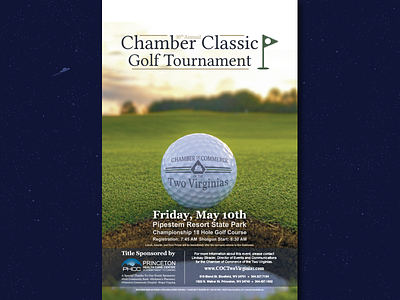 30th Annual Chamber Classic Golf Tournament branding branding and identity design flyer design graphic design illustration logo photoshop poster print design