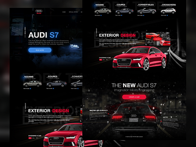 Concept landing for audi black car clean interface landing modern simple ui ux web web design