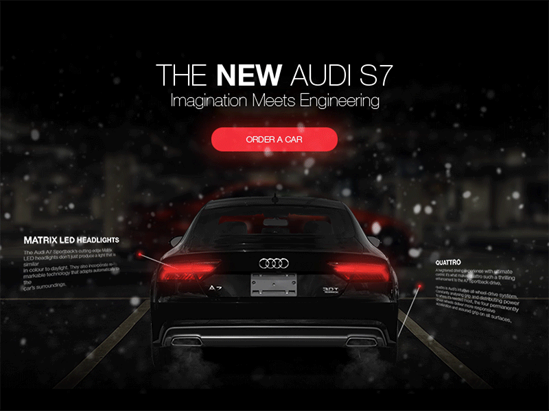 Concept animation for Audi landing page animation black car clean gif interface landing principle ui ux web web design