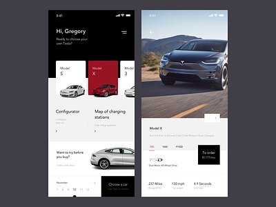 Tesla Concept app clean design ios mobile tesla ui ux web