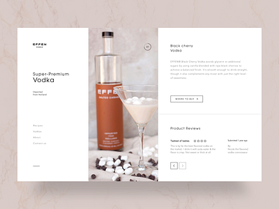 Effen Luxury Vodka black clean design landing shop spotify ui ux web web design web design website white