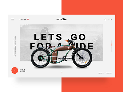 Retrobike bike branding clean e commerce landing logo orange product product design shop ui ui ux ux web webdesign website