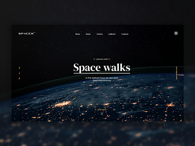 Space walks - UI/UX Design design landing page space star ui uiux ux web web design веб дизайн посадочная страница