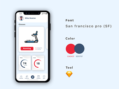 Peloton app cover app appdesign design flat ios iphonex sketch app sketchapp typography ui ui designs userinterface ux ux ui