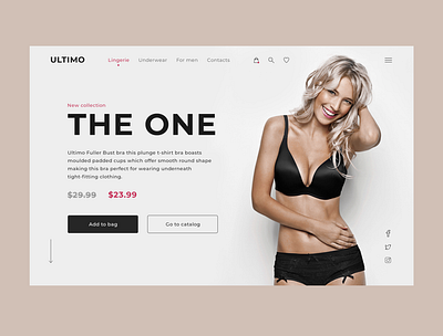 Concept homepage for lingerie brand "ULTIMO" concept design flat homepage landing minimal ui ux web web design