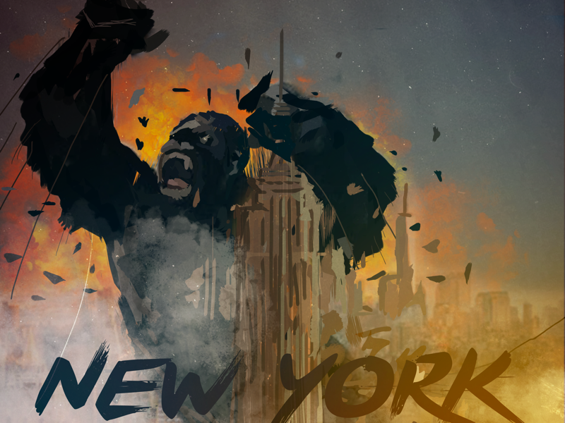 Concrete Jungle adobe art city wild color drawing poster movies new york king kong design illustration nyc