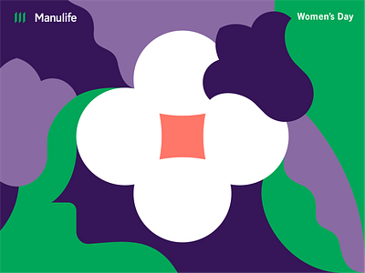 Manulife greetings cards: International women's day branding flower geometric graphicdesign illustration illustration art illustrator manulife minimal