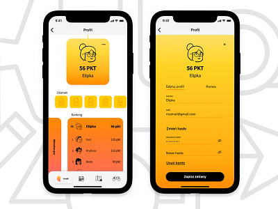 Mobile Game app | profile app design game design gradient interface ios profile ui