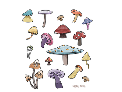 Mushrooms doodles foodies foodillustration illustration illustrator mushrooms vector