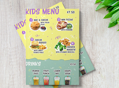 Kids Menu children food graphic design kids kids menu menu menu design print design restaurant restaurant branding