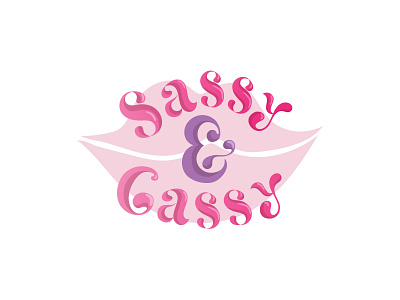 Sassy & Gassy custom lettering doodles girly home decor lettering pink poster pun type art vector