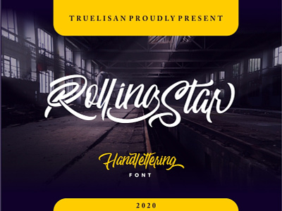 Rolling Star Handlettering Font branding calligraphy design font font design handwriting lettering type typhography typography ui