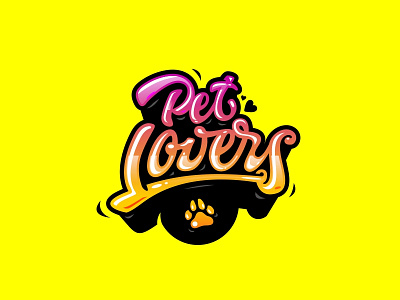 Pet Lovers brand brand and identity branding calligraphy cat cats design dog dogs font design illustration lettering love paw paws pet type typography