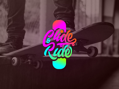 Slide And Ride brand brand and identity branding calligraphy design font design illustration lettering logo skate skateboard type typography