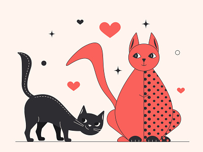 Cat love  Illustration