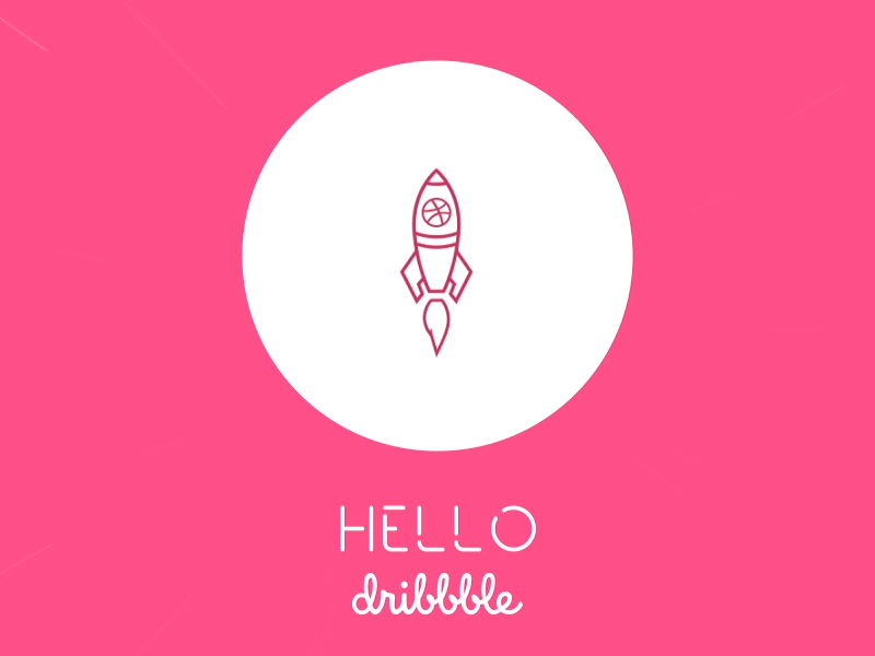 Hello Dribbble! aftereffects dribbble fistshot hello invitation motion rocket space