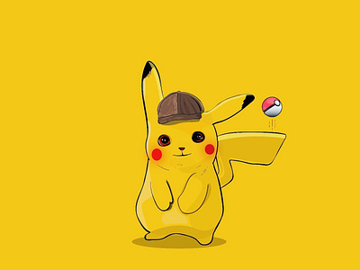 Detective Pikachu adobe illustrator design designinspiration detective pikachu digital art first post graphicdesign illustration pikachu pokeball pokemon vector