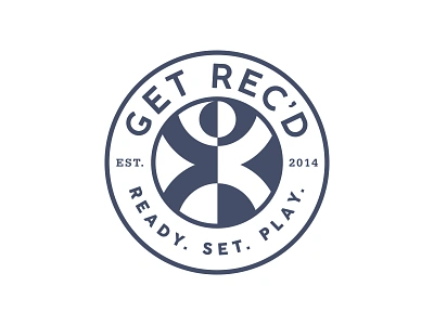 Get Rec'd Logo badge badge design badge logo branding design fitness fitness center fitness logo graphic design icon logo recreation recreational type vector