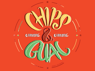 Chips & Guac chips design food food art foodie graphic design guac guacamole illustration letter lettering lettering art lettering artist lettermark letters restaurant type typography