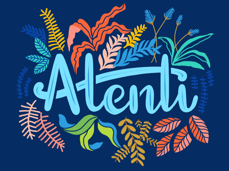 Atenti expressions type design letters color palette illustration lettering