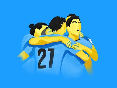 Goool design digital illustration football illustration la celeste uruguay