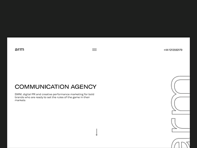 Communication agency page design minimal ui ux web web design webdesign website