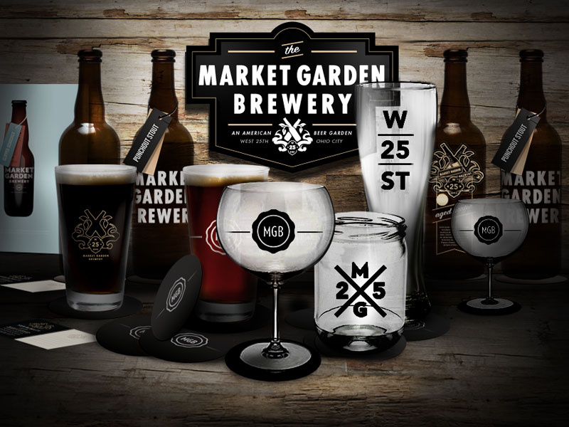 Market Garden Brewery logo design branding