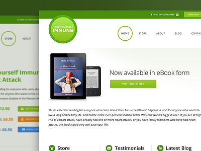 Make Yourself Immune book checkout ebook ecommerce green health heart shopping website