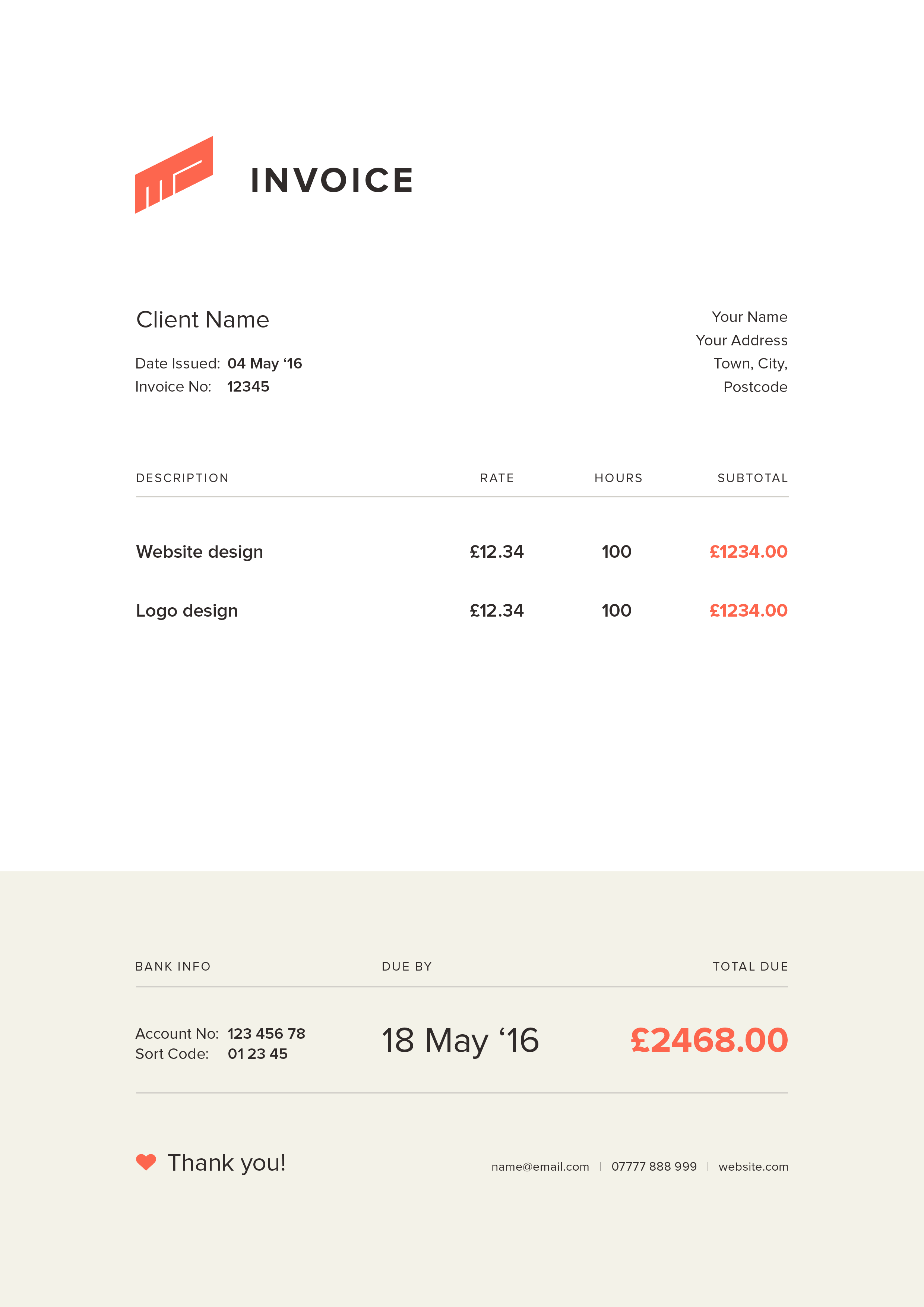 free very cool invoice template word