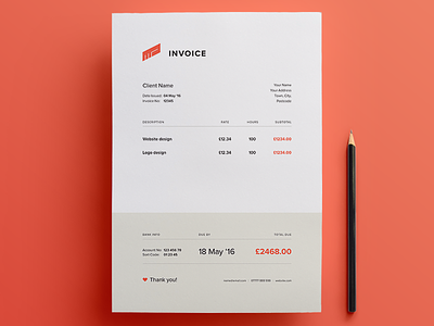 Invoice - Free Template ai clean document download free freebie invoice minimal template