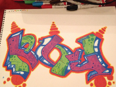 Rod graffiti illustration inkpens