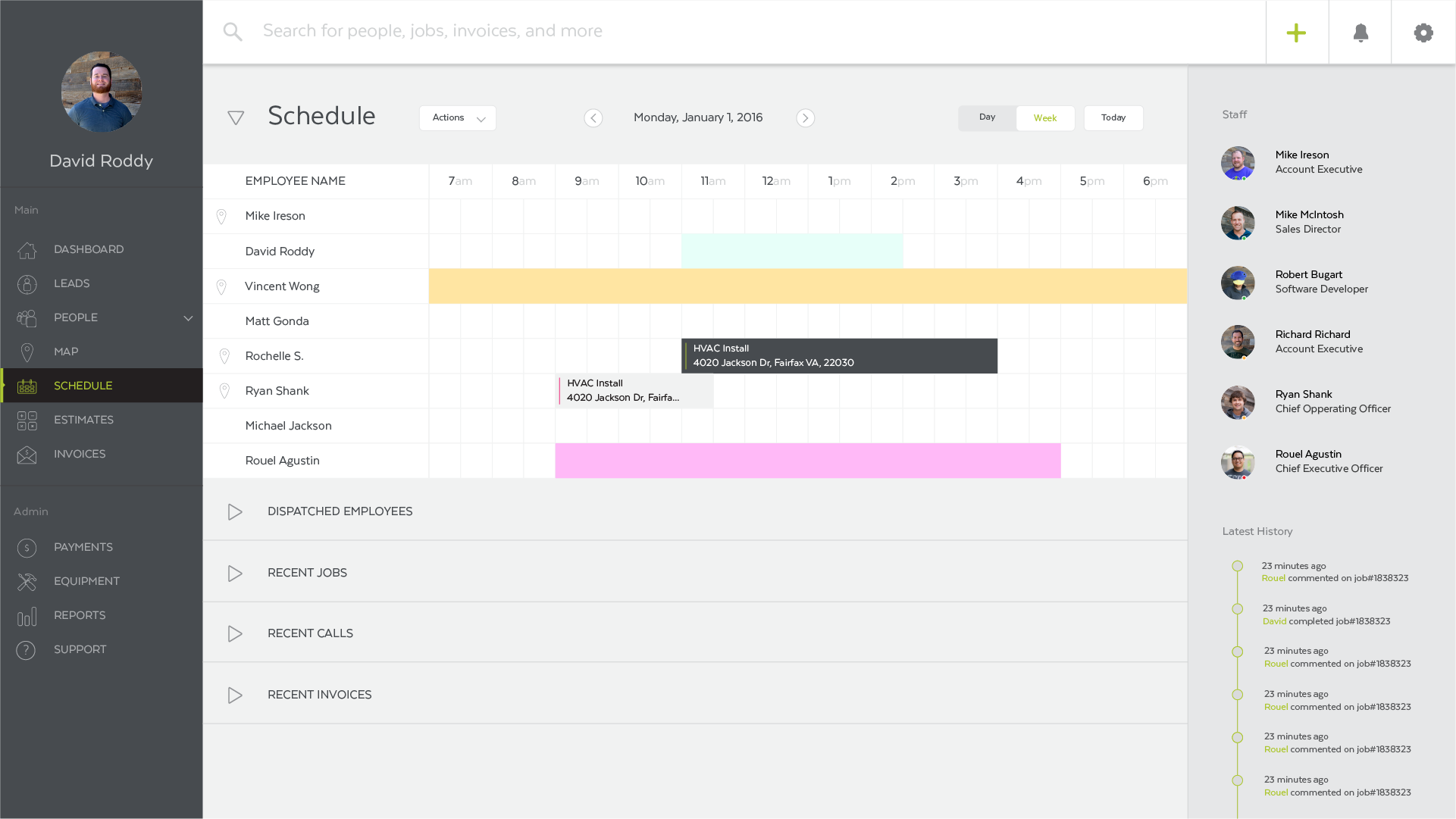 Scheduling Dashboard by David Roddy on Dribbble