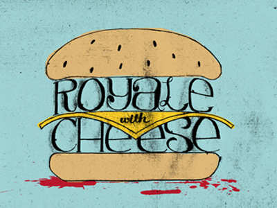 Pulp Fiction cheeseburger hand lettered pulp fiction typography