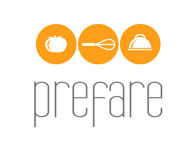 Prefare Logo design drew wallace food gray icons illustration logo mixer orange prefare serving plater tomato