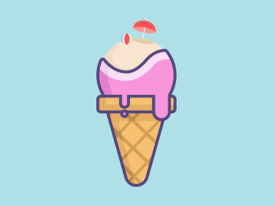 Ice Cream Beach beach ice cream icon illustration