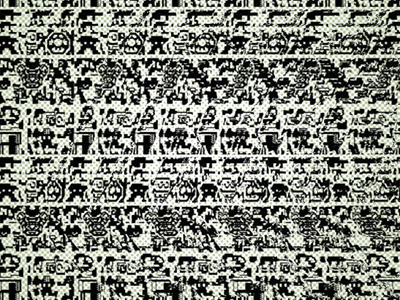 Mario V Wario magic eye mario screenprint stereogram
