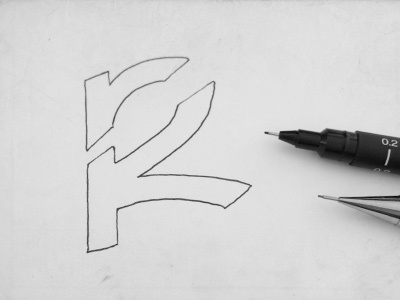 RK Logo Sketch 04 identity ink logo sketch typography