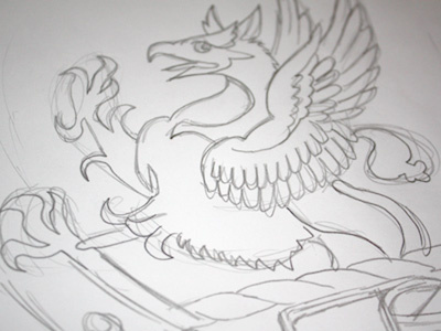 Griffin family crest griffin heraldic crest sketch