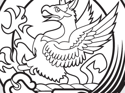 Griffin v2 family crest heraldic illustrator lineart